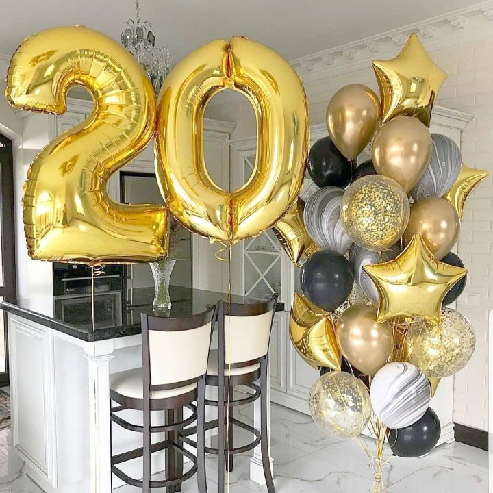 Фольгированный шар Золотая Цифра в Орске