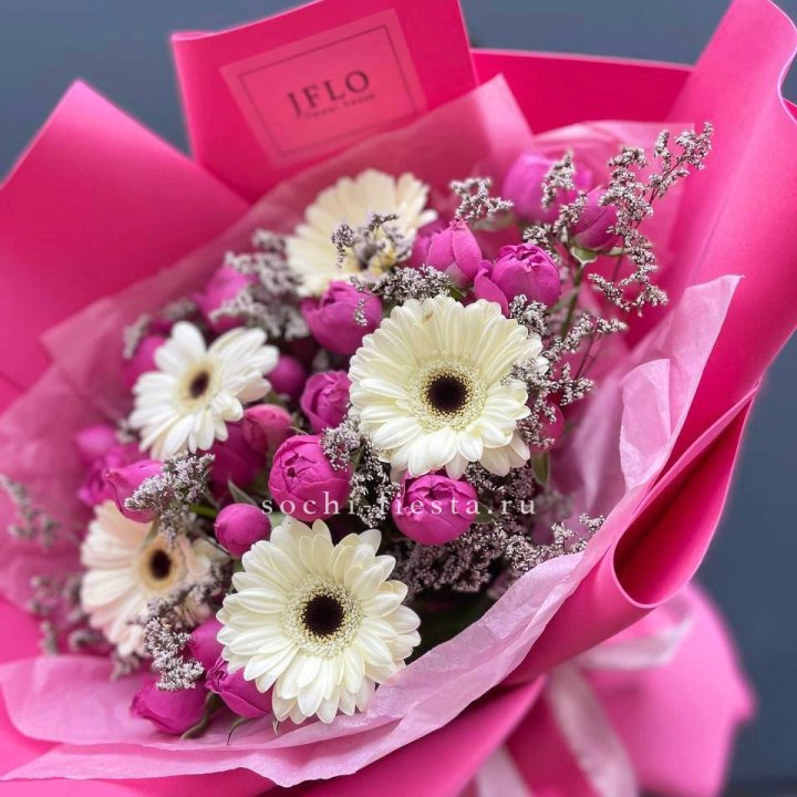 Букет гербер и мисти бабблс  в Орске