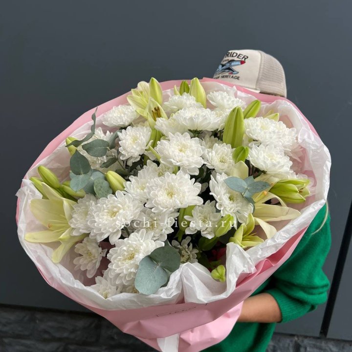  Букет  хризантемы и лилии в Орске