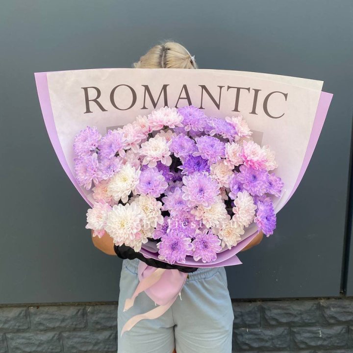 Букет сиреневых хризантем в Орске