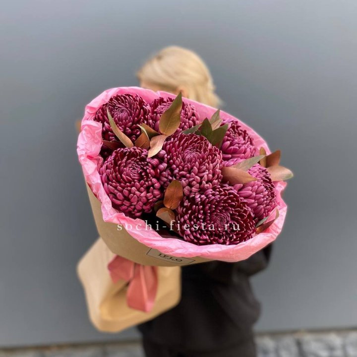 7 Хризантем Бигуди в золоте в Орске