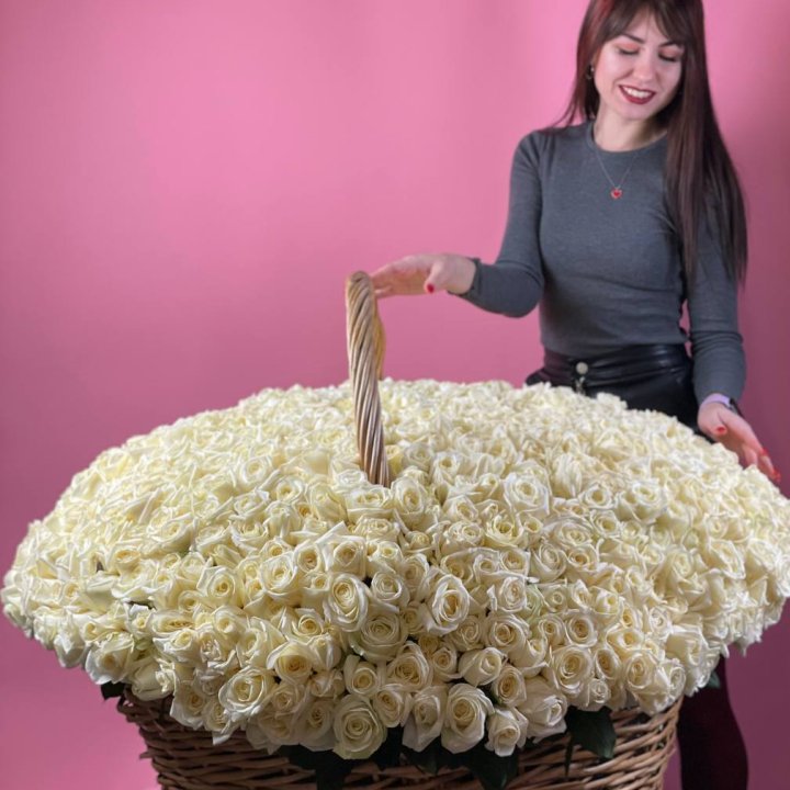 1001 белая роза в Орске