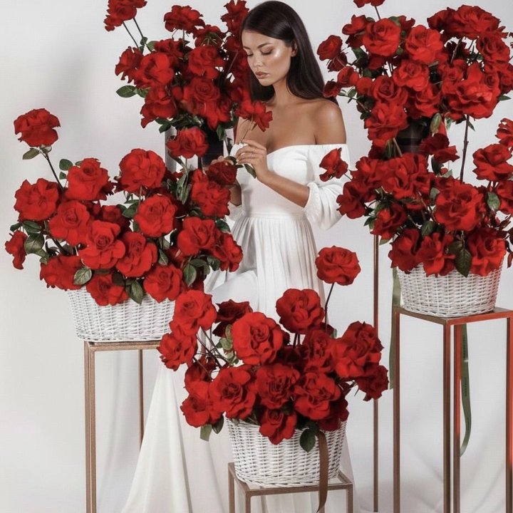 Сет из красных французских роз в Орске