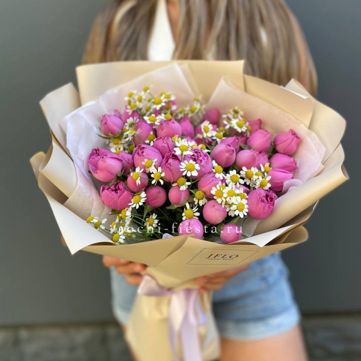 Дуобукет мисти с ромашками  в Орске