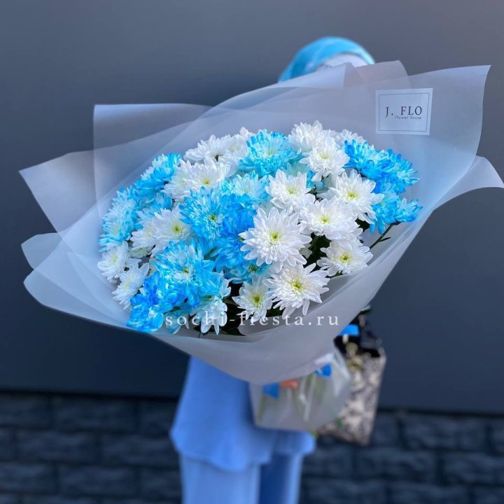 Букет хризантем "Голубая снежинка" в Орске