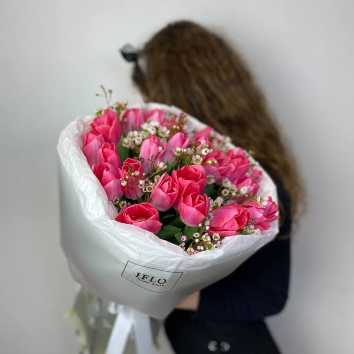 Дуо тюльпаны с хамелациумом в Орске