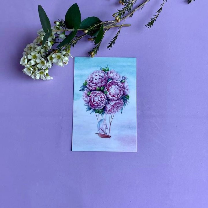 Открытка к букету "Пион" в Орске