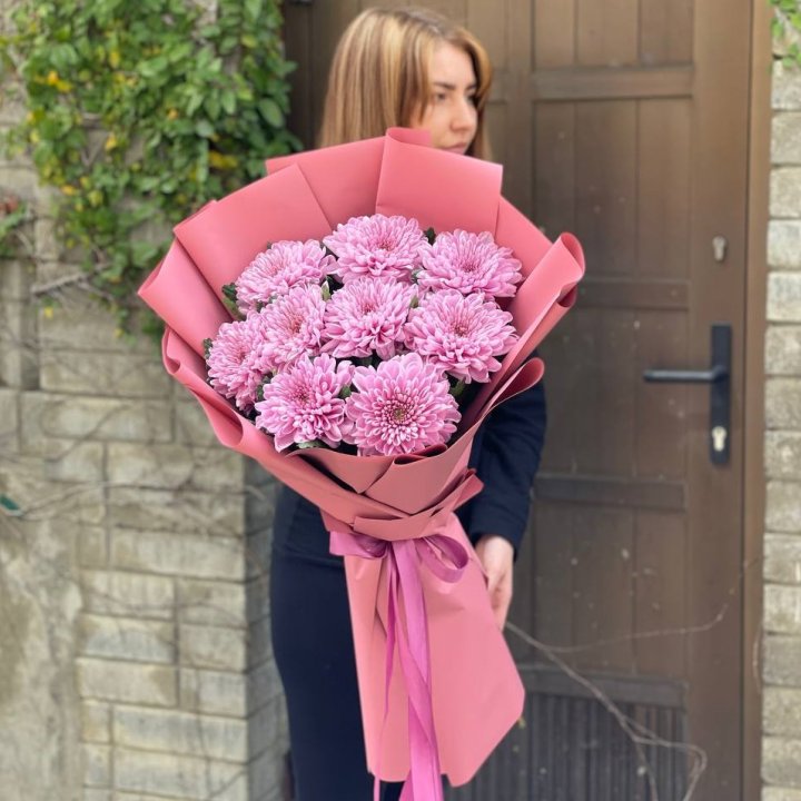 Букет хризантем розовый в Орске