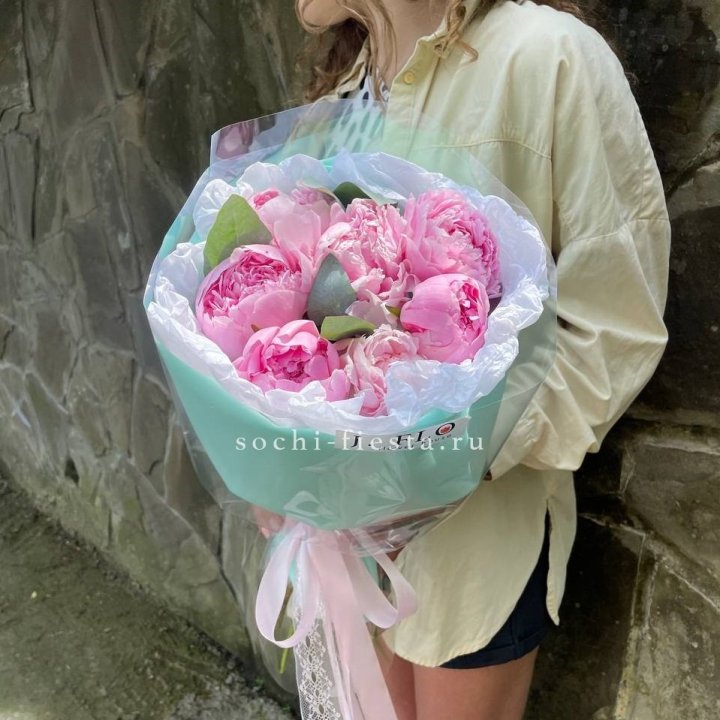 7 зефирных пионов в фоамиране в Орске