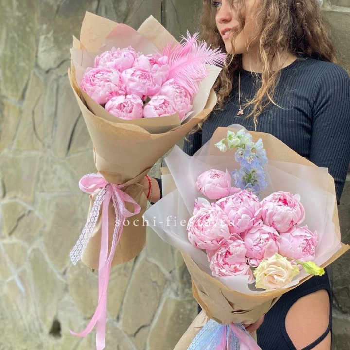 7 зефирных пионов  в Орске