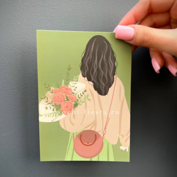 Открытка к букету "Потрясающая девушка" в Орске