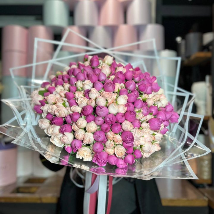 101 кустовая пионовидная роза в Орске