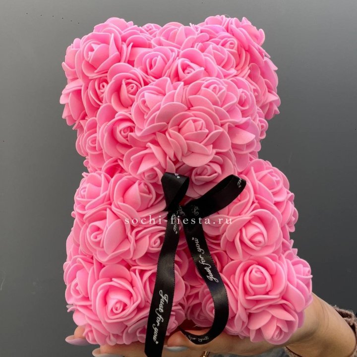 Игрушка медведь из розовых роз в Орске