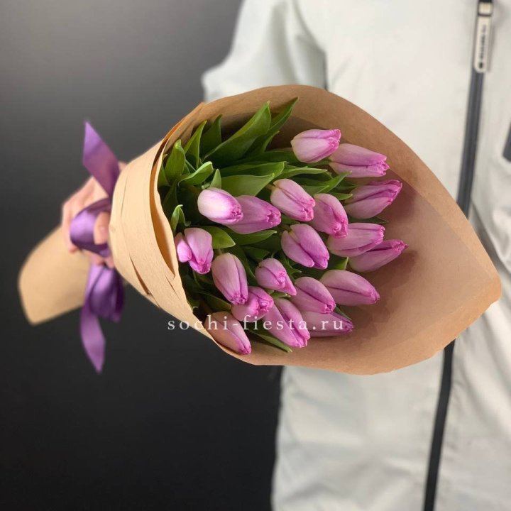 19 розовых  тюльпанов в Орске