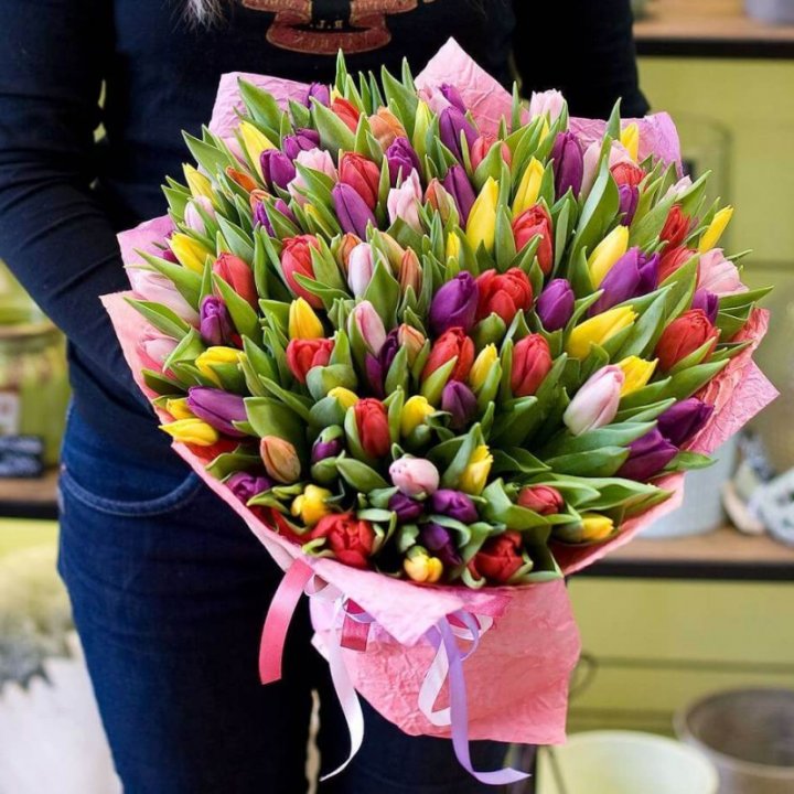 101 тюльпан "Джуси" в Орске